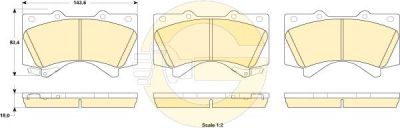GIRLING Колодки тормозные TOYOTA LAND CRUISER J200 4.5D/4.7 07-/LEXUS LX570 08- передние (0446560300, 6135249)