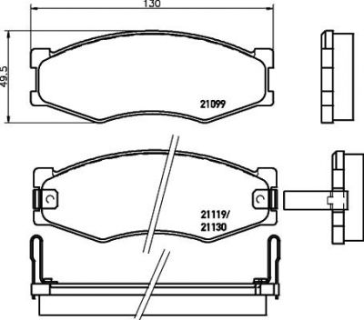 Hella 8DB 355 005-621 комплект тормозных колодок, дисковый тормоз на NISSAN VANETTE CARGO фургон (HC 23)