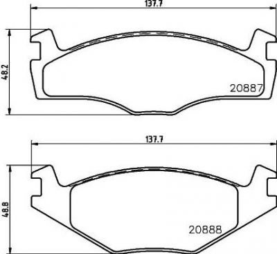 Hella 8DB 355 006-381 комплект тормозных колодок, дисковый тормоз на VW POLO CLASSIC (6KV2)