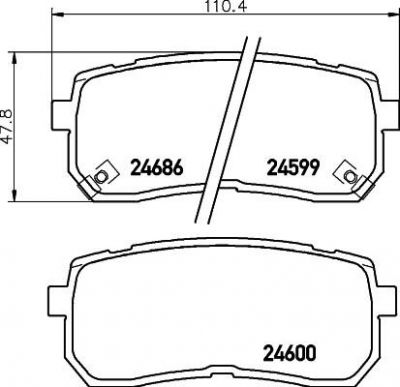 HELLA КОМПЛЕКТ ТОРМОЗНЫХ КОЛОДОК, ДИСКОВЫЙ ТОРМОЗ (8DB 355 013-551)