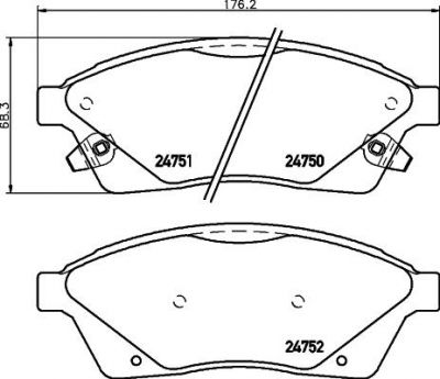 Hella 8DB 355 015-051 комплект тормозных колодок, дисковый тормоз на CADILLAC SRX