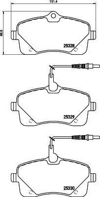 Hella 8DB 355 016-261 комплект тормозных колодок, дисковый тормоз на PEUGEOT 407 (6D_)