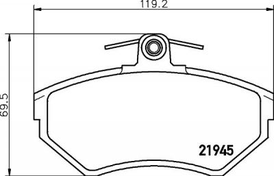 Hella 8DB 355 018-251 комплект тормозных колодок, дисковый тормоз на AUDI A4 Avant (8D5, B5)