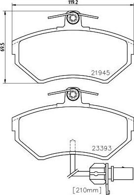 Hella 8DB 355 018-451 комплект тормозных колодок, дисковый тормоз на AUDI A4 Avant (8D5, B5)