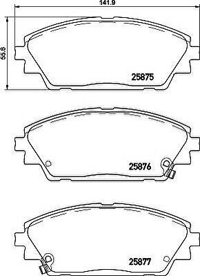 Hella 8DB 355 021-421 комплект тормозных колодок, дисковый тормоз на MAZDA CX-3 (DK)