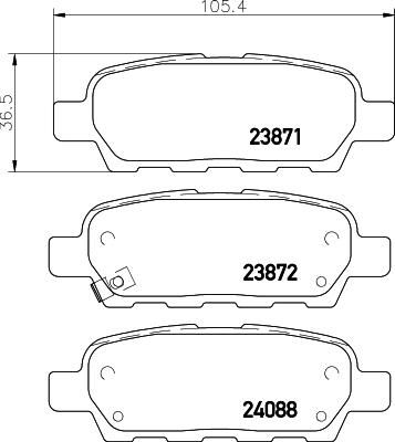 Hella 8DB 355 028-031 комплект тормозных колодок, дисковый тормоз на NISSAN X-TRAIL (T31)