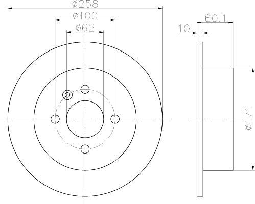 Hella 8DD 355 100-351 тормозной диск на 3 (E30)