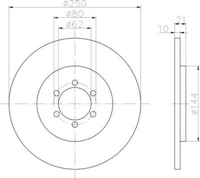 Hella 8DD 355 101-071 тормозной диск на ALFA ROMEO 75 (162B)