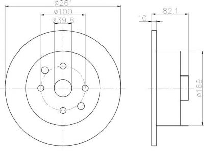 Hella 8DD 355 101-671 тормозной диск на OPEL VECTRA A (86_, 87_)