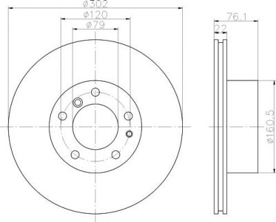 Hella 8DD 355 101-711 тормозной диск на 5 Touring (E34)