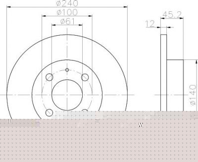 Hella 8DD 355 102-291 тормозной диск на NISSAN SUNNY II купе (B12)