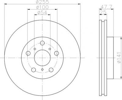 Hella 8DD 355 102-351 тормозной диск на TOYOTA CAMRY Station Wagon (_V2_)