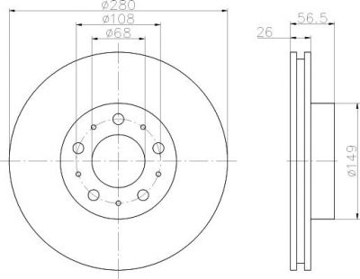 Hella 8DD 355 102-541 тормозной диск на VOLVO 960 Kombi (965)