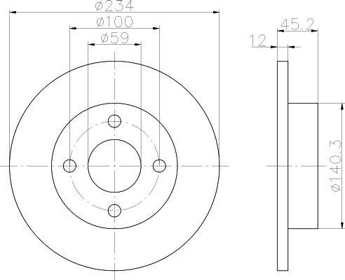 Hella 8DD 355 103-341 тормозной диск на NISSAN MICRA II (K11)