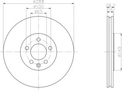 Hella 8DD 355 104-331 тормозной диск на VW GOLF III (1H1)