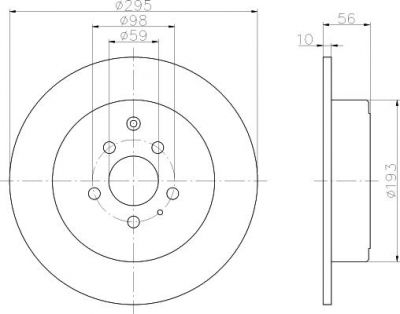 Hella 8DD 355 104-461 тормозной диск на CITROEN EVASION (22, U6)