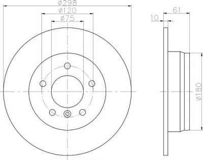 Hella 8DD 355 104-801 тормозной диск на 5 (E39)