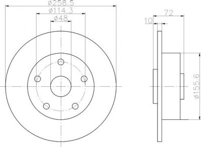 Hella 8DD 355 105-061 тормозной диск на MAZDA 626 III Hatchback (GD)