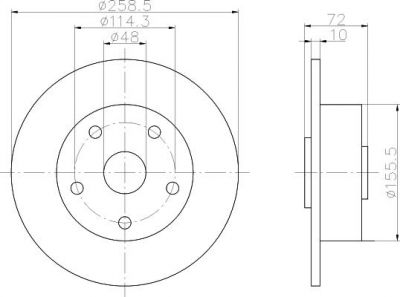 Hella 8DD 355 105-071 тормозной диск на MAZDA 626 III Station Wagon (GV)
