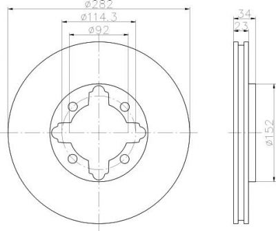 Hella 8DD 355 105-301 тормозной диск на ROVER 600 (RH)