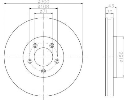 Hella 8DD 355 106-821 тормозной диск на LINCOLN LS