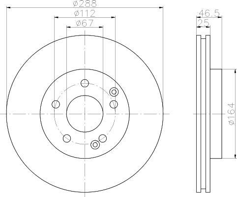 Hella 8DD 355 107-481 тормозной диск на MERCEDES-BENZ CLK (C208)