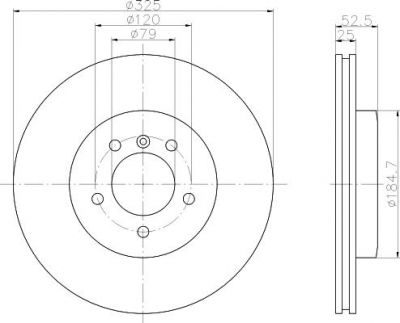 Hella 8DD 355 107-671 тормозной диск на 3 кабрио (E46)