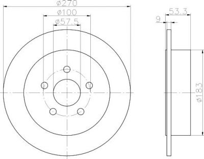 Hella 8DD 355 107-921 тормозной диск на DODGE AVENGER купе