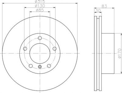 Hella 8DD 355 108-581 тормозной диск на PUCH G-MODELL (W 463)