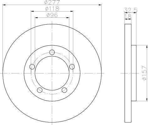 Hella 8DD 355 108-681 тормозной диск на BERTONE FREECLIMBER