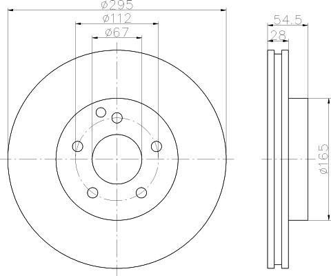 Hella 8DD 355 108-771 тормозной диск на MERCEDES-BENZ E-CLASS (W211)