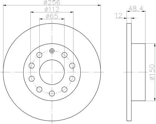 Hella 8DD 355 109-641 тормозной диск на VW GOLF V (1K1)