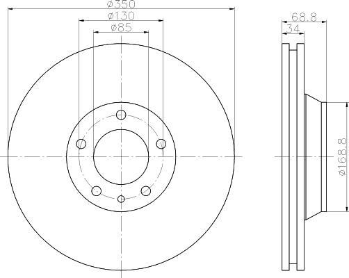 Hella 8DD 355 109-761 тормозной диск на VW TOUAREG (7LA, 7L6, 7L7)