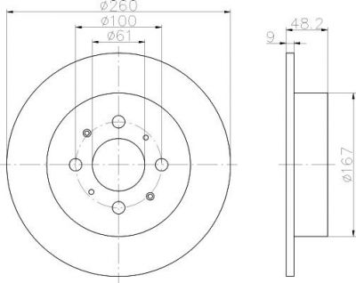 Hella 8DD 355 110-341 тормозной диск на HONDA CIVIC VII седан (ES)