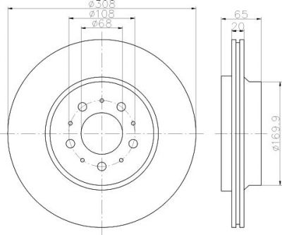 Hella 8DD 355 110-611 тормозной диск на VOLVO XC90 I
