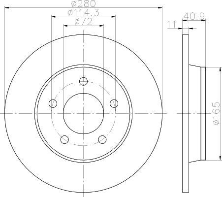 Hella 8DD 355 110-911 тормозной диск на MAZDA 3 седан (BL)