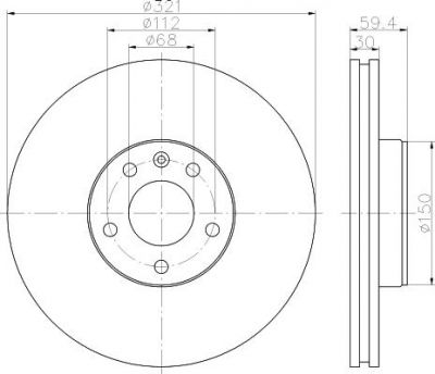 Hella 8DD 355 111-141 тормозной диск на AUDI A6 Allroad (4FH, C6)