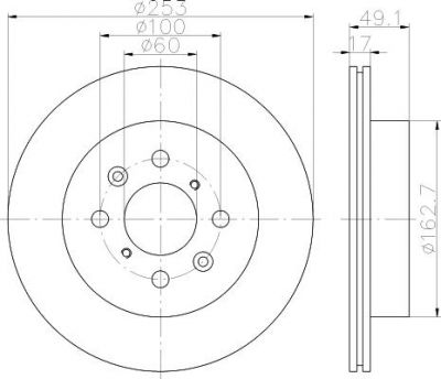 Hella 8DD 355 111-591 тормозной диск на SUZUKI IGNIS II