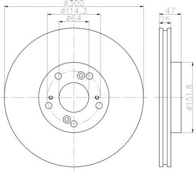 Hella 8DD 355 112-151 тормозной диск на HONDA ACCORD VII Tourer (CM)