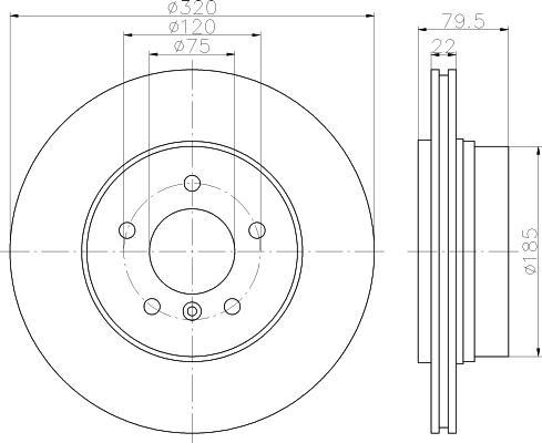 Hella 8DD 355 112-251 тормозной диск на X3 (E83)