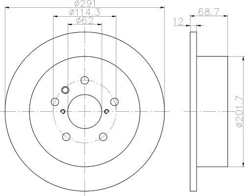 Hella 8DD 355 112-421 тормозной диск на TOYOTA ALPHARD (ATH1_, MNH1_, ANH1_)