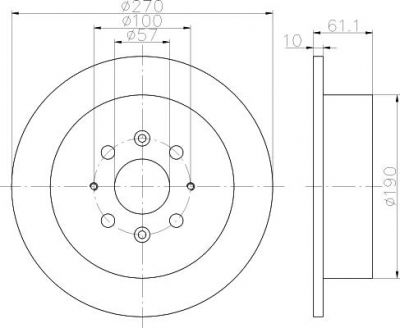 Hella 8DD 355 112-831 тормозной диск на KIA SEPHIA (FA)