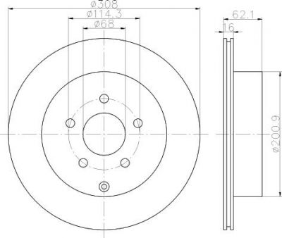 Hella 8DD 355 113-031 тормозной диск на INFINITI EX