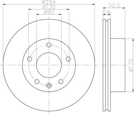 Hella 8DD 355 113-391 тормозной диск на LDV MAXUS автобус