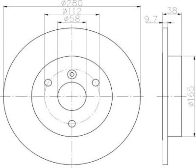 Hella 8DD 355 113-561 тормозной диск на SMART FORTWO купе (451)