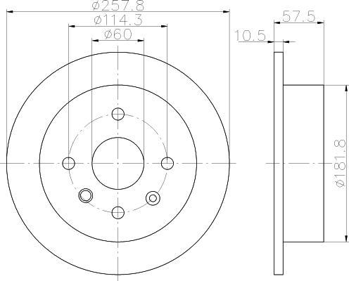 Hella 8DD 355 114-161 тормозной диск на DAEWOO LACETTI Наклонная задняя часть (KLAN)