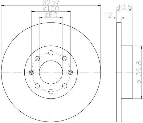 Hella 8DD 355 114-351 тормозной диск на OPEL CORSA D