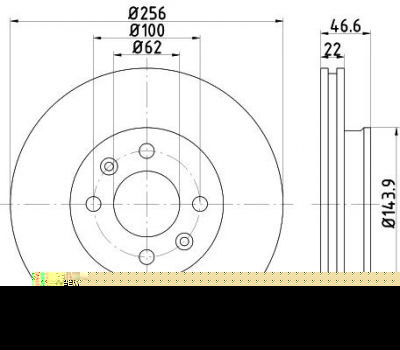Hella 8DD 355 114-361 тормозной диск на HYUNDAI ACCENT III седан (MC)