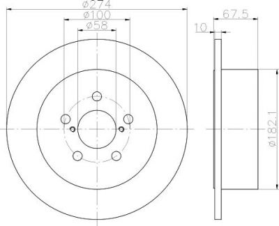 Hella 8DD 355 114-641 тормозной диск на SUBARU LEGACY IV универсал (BL, BP, B13_)