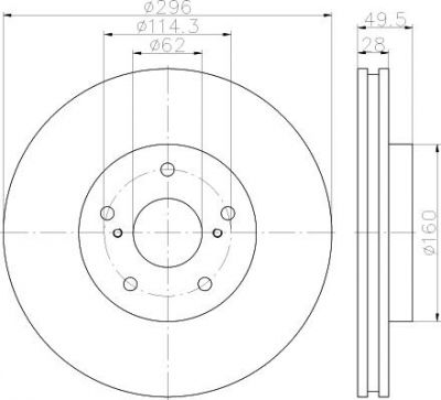 Hella 8DD 355 115-191 тормозной диск на TOYOTA CROWN седан (CRS_, JZS_, GRS18_, UZS_)